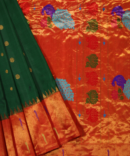 Signature Handloom Paithani: Double Muniya Kath, All-Over Butti, & Fancy Pallu