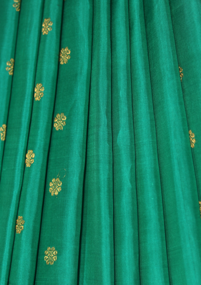 Trendsetter: Plain Kath Temple Border Paithani with Fancy Pallu & All-Over Butti
