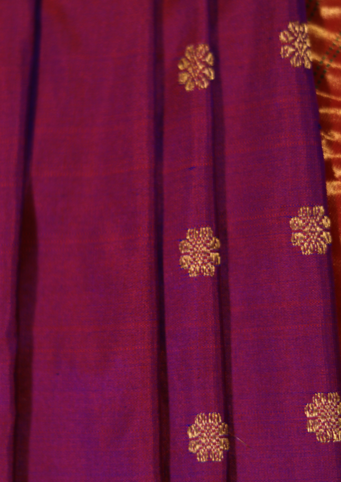 Trendsetter Plain Kath Temple Border Paithani
