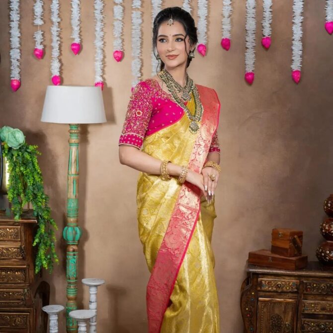 SGSD-3K-KUTTU-BROCKET Tissue Silk Saree