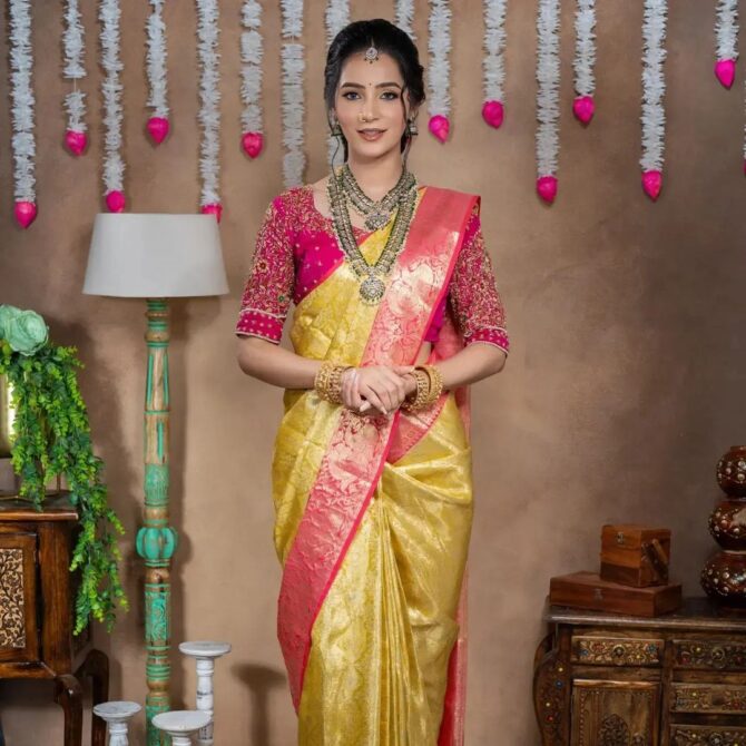 SGSD-3K-KUTTU-BROCKET Tissue Silk Saree