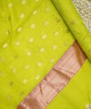 Mustard yellow Chanderi Silk Saree
