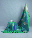 Rama Morpankhi Dual Shade Pure Kanchi Handloom Butta Saree