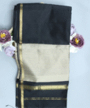 Black Maheshwari Pure Handloom Silk Cotton Saree