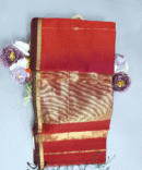 Red Maroon Maheshwari Pure Handloom Silk Dual Shaded Diamond Butti Cotton Saree