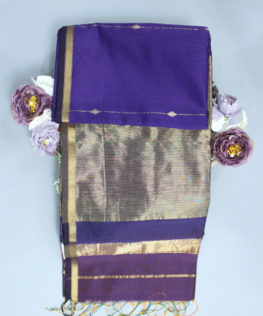 Honey Maheshwari Pure Handloom Silk Dual Shaded Diamond Butti Cotton Saree